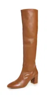 Stuart Weitzman Yuliana Leather Knee Boots In Bridle Brown