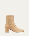Stuart Weitzman Yuliana Stretch Leather Booties In Adobe