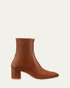 Stuart Weitzman Yuliana Stretch Leather Booties In Briddle Brown