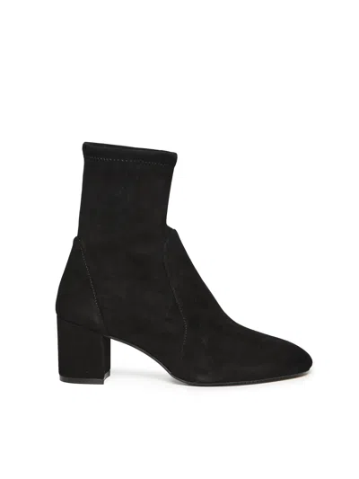 Stuart Weitzman Yuliana Suede Sock Boots In Black