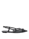Stuart Weitzman Black Slingback Ballerinas With Pointed Design
