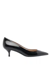 Stuart Weitzman Stuart Leather Kitten-heel Pumps In Black