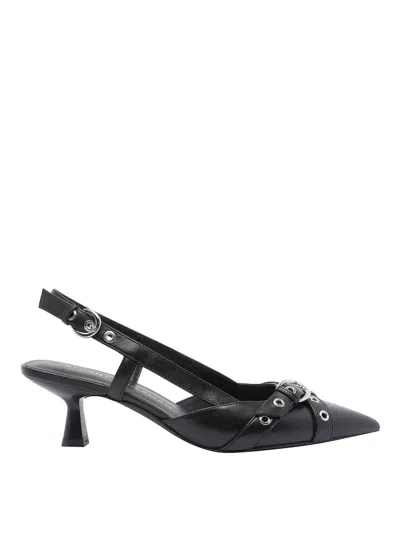Stuart Weitzman Black Supermoto Slingback