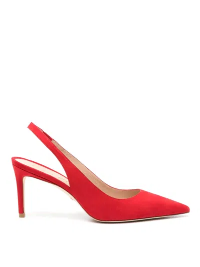 Stuart Weitzman Suede Court Shoes In Red