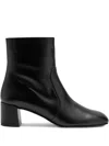 Stuart Weitzman Maeve 50 Leather Ankle Boots In Black
