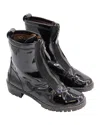 Stuart Weitzman Zip Up Boots In Black Patent In Black