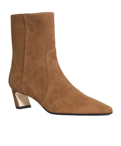 Stuart Weitzman Zippered Ankle Boots In Brown
