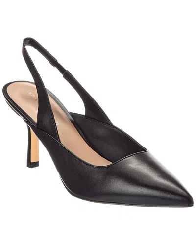 Stuart Weitzman Zuri 75 Leather Slingback Pumps In Black