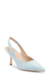 Stuart Weitzman Zuri Slingback Leather Pump In Blue