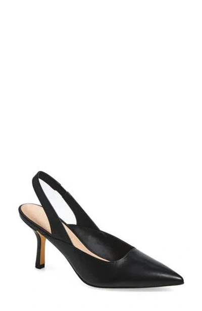 Stuart Weitzman Zuri Slingback Leather Pump In Black