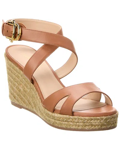 Stuart Weitzman Zuzu Leather Wedge Sandal In Brown