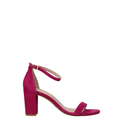 Stuart Weitzman Nearlynude Women's Sandals Suede Fuxia/orchid In Pink