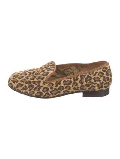 Pre-owned Stubbs & Wootton Animal Print Loafers In Brown