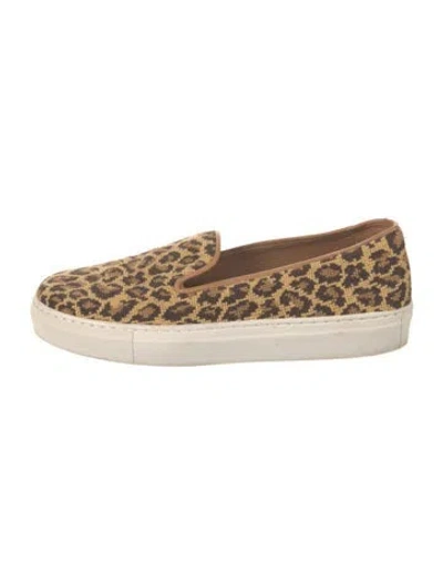 Pre-owned Stubbs & Wootton Animal Print Loafers In Brown