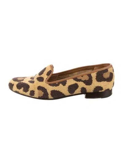 Pre-owned Stubbs & Wootton Animal Print Loafers In Neutral