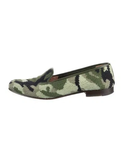 Pre-owned Stubbs & Wootton Camouflage Print Loafers In Green