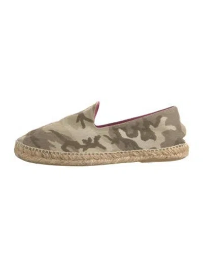 Pre-owned Stubbs & Wootton Canvas Camouflage Print Espadrilles In Neutrals