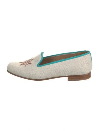 Pre-owned Stubbs & Wootton Canvas Colorblock Pattern Loafers In Neutral