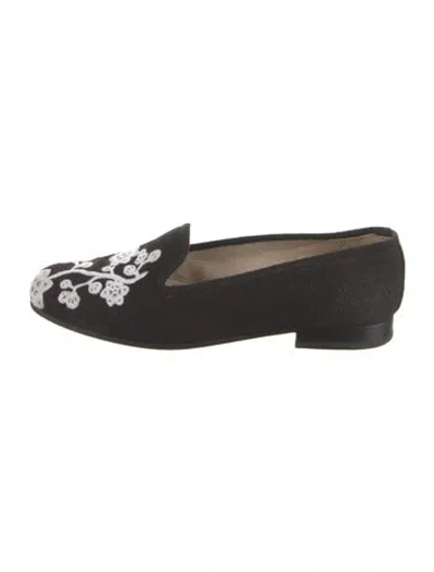 Pre-owned Stubbs & Wootton Canvas Graphic Print Loafers In Black