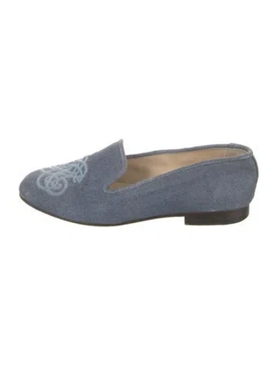 Pre-owned Stubbs & Wootton Canvas Graphic Print Loafers In Blue