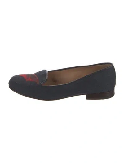 Pre-owned Stubbs & Wootton Canvas Graphic Print Loafers In Blue