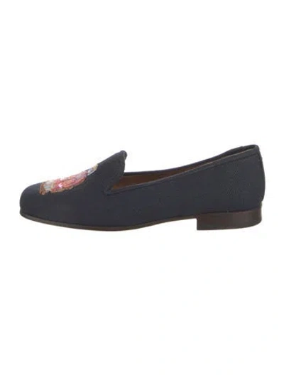 Pre-owned Stubbs & Wootton Canvas Graphic Print Loafers In Blue
