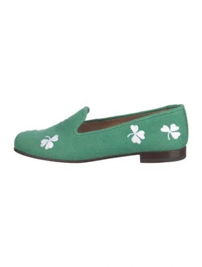 Pre-owned Stubbs & Wootton Canvas Graphic Print Loafers In Green