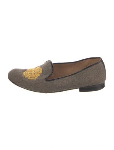 Pre-owned Stubbs & Wootton Canvas Graphic Print Loafers In Multi