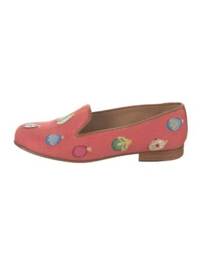 Pre-owned Stubbs & Wootton Canvas Graphic Print Loafers In Multi