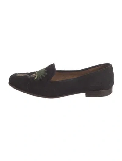Pre-owned Stubbs & Wootton Canvas Graphic Print Loafers In Multi