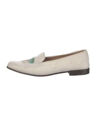 Pre-owned Stubbs & Wootton Canvas Graphic Print Loafers In Neutrals