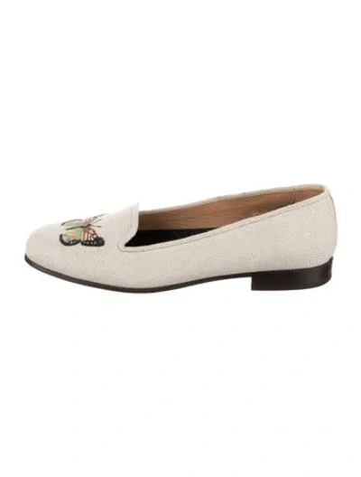 Pre-owned Stubbs & Wootton Canvas Graphic Print Loafers In Neutrals