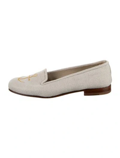 Pre-owned Stubbs & Wootton Canvas Graphic Print Loafers In Neutrals