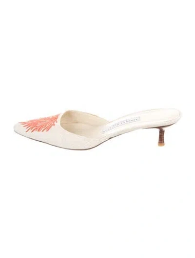 Pre-owned Stubbs & Wootton Canvas Mules In Neutral