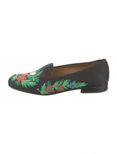 Pre-owned Stubbs & Wootton Canvas Patterned Loafers In Black
