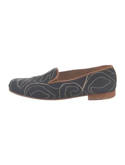 Pre-owned Stubbs & Wootton Canvas Patterned Loafers In Blue