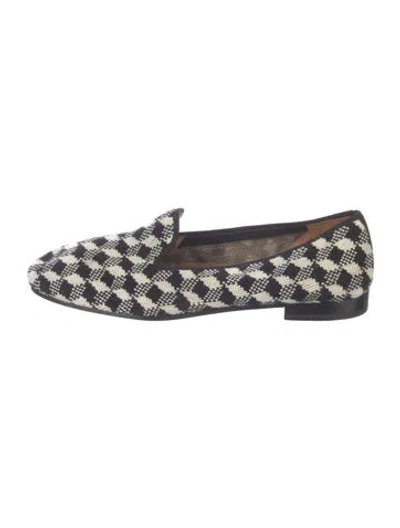 Pre-owned Stubbs & Wootton Canvas Plaid Print Loafers In Blue