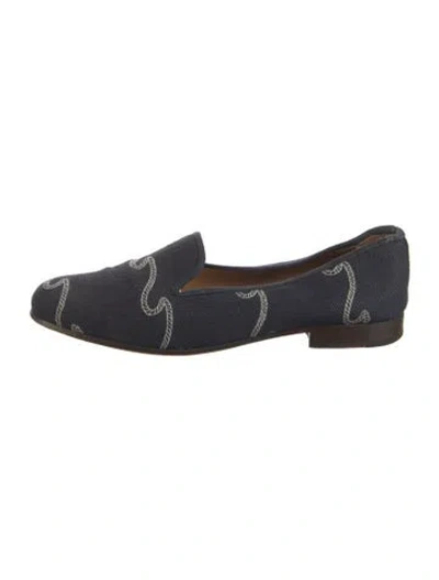 Pre-owned Stubbs & Wootton Canvas Printed Loafers In Blue