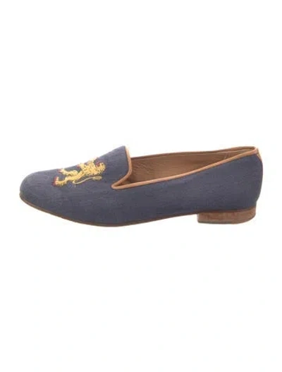 Pre-owned Stubbs & Wootton Canvas Printed Loafers In Blue