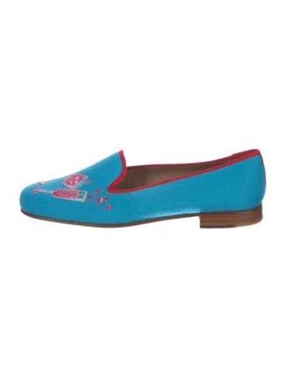 Pre-owned Stubbs & Wootton Canvas Printed Loafers In Blue