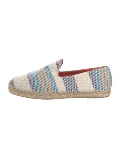 Pre-owned Stubbs & Wootton Canvas Striped Espadrilles In Neutrals