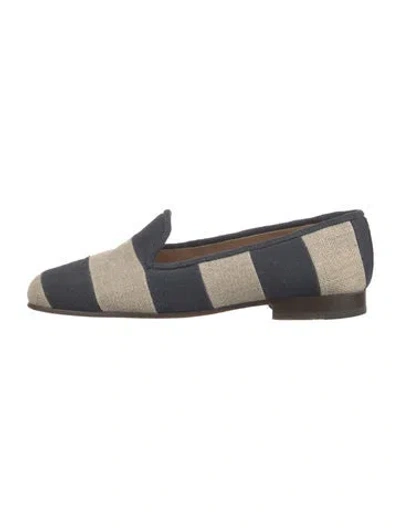 Pre-owned Stubbs & Wootton Canvas Striped Loafers In Blue