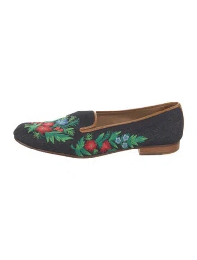 Pre-owned Stubbs & Wootton Denim Patterned Loafers In Green