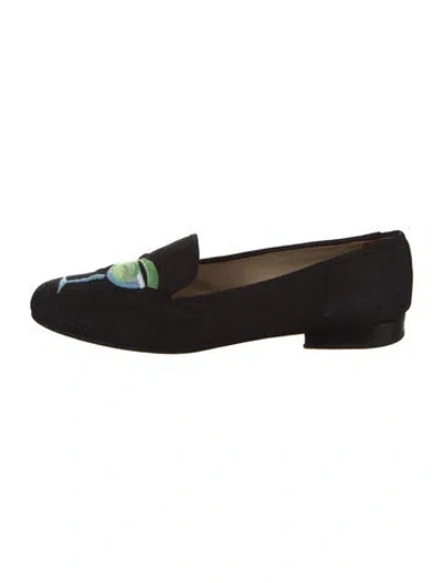 Pre-owned Stubbs & Wootton Embroidered Accent Loafers In Blue