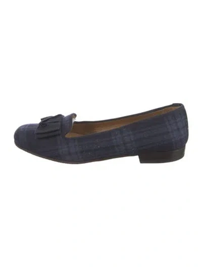 Pre-owned Stubbs & Wootton Embroidered Accent Loafers In Blue