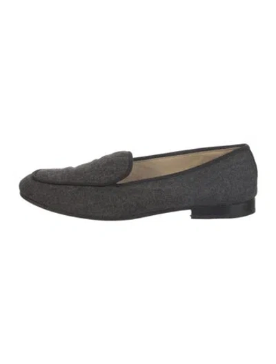 Pre-owned Stubbs & Wootton Felt Colorblock Pattern Loafers In Gray