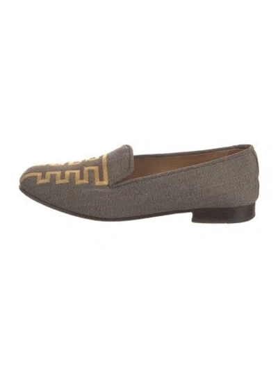 Pre-owned Stubbs & Wootton Graphic Print Embroidered Accent Loafers In Neutral