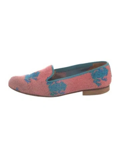 Pre-owned Stubbs & Wootton Graphic Print Loafers In Pink