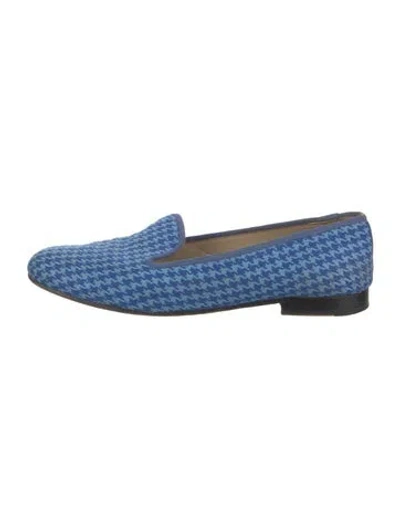 Pre-owned Stubbs & Wootton Houndstooth Print Loafers In Blue