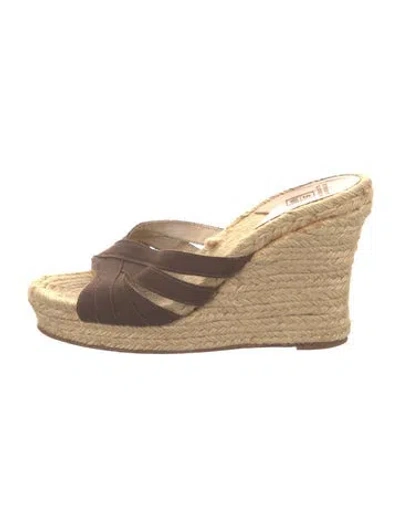 Pre-owned Stubbs & Wootton Jute Braided Accents Espadrilles In Brown